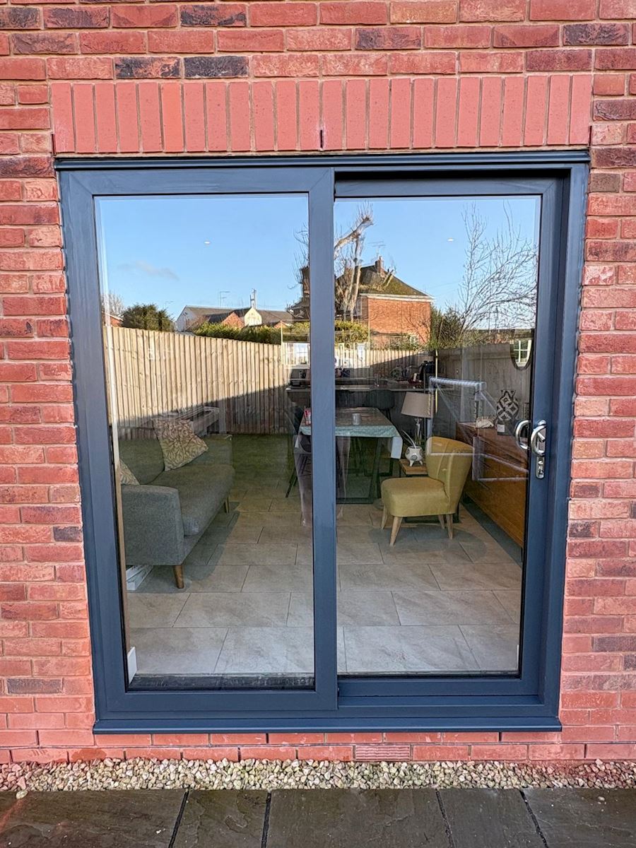 2 Pane Grey Aluminium Slider